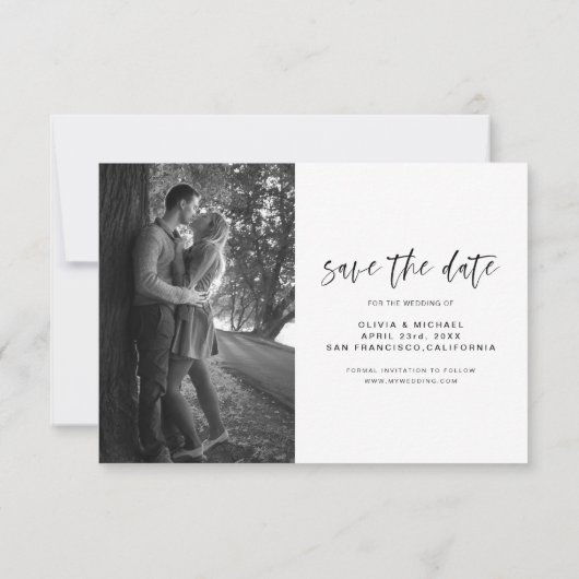 Hochzeit Speichern Sie das Date Foto Romantische M Save The Date (Rückseite)