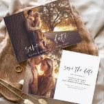 Hochzeit Speichern Sie das Date Foto Romantische M Save The Date<br><div class="desc">Hochzeit Speichern Sie die Datumskarten,  die ein Foto auf der Vorder- und Rückseite haben. Die Save the Date Herbst-,  Herbst-,  Winter-,  Frühlings- oder Sommerkarten enthalten eine moderne,  handgeschriebene Schrift-Typografie,  die elegant,  einfach und modern ist,  um nach einem einfachen Hochzeitsfeiertag minimalistisch zu wirken.</div>