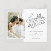 Hochzeit Speichern Sie das Date Foto Script botani Postkarte (Vorderseite)