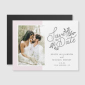 Hochzeit Speichern Sie das Date Foto Skript Botani Magnetkarte (Vorne/Hinten)