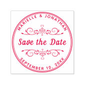Hochzeit Speichern Sie das Date Heart Floral Custo Permastempel (Design)