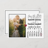 Hochzeit Speichern Sie das Date März 2019 Calendar Save The Date (Vorne/Hinten)
