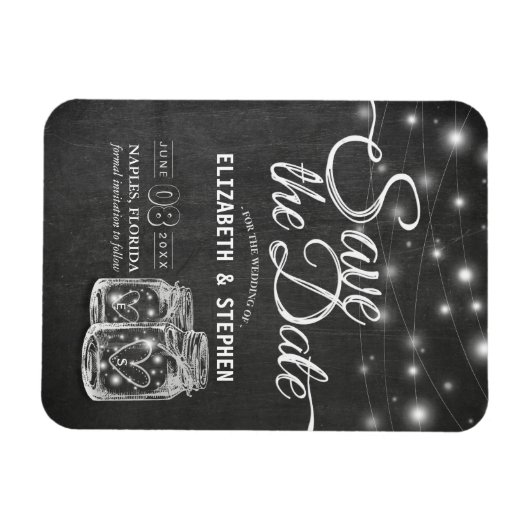 Hochzeit speichern Sie das Date Mason Jars String  Magnet (Horizontal)