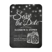 Hochzeit speichern Sie das Date Mason Jars String Magnet (Vertikal)