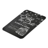 Hochzeit speichern Sie das Date Mason Jars String Magnet (Linke Seite)