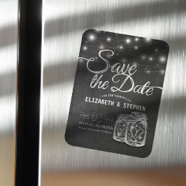 Hochzeit speichern Sie das Date Mason Jars String Magnet