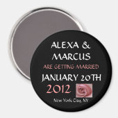 Hochzeit speichern Sie das Date Round Magnet (Vorderseite/Rückseite)