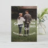 Hochzeit speichern Sie das Date Simple Foto Modern Einladung (Stehend Vorderseite)