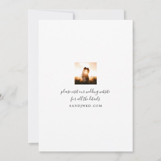 Hochzeit Speichern Sie das Datum 2 Fotos Hübscher Einladung (Rückseite)