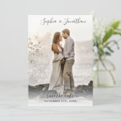 Hochzeit Speichern Sie das Datum 2 Fotos Hübscher Einladung (Stehend Vorderseite)