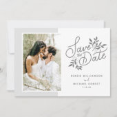 Hochzeit Speichern Sie das Datum 2 Fotos Script Bo Save The Date (Vorderseite)