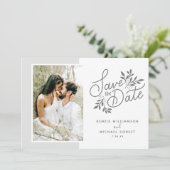 Hochzeit Speichern Sie das Datum 2 Fotos Script Bo Save The Date (Stehend Vorderseite)