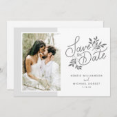 Hochzeit Speichern Sie das Datum 2 Fotos Script Bo Save The Date (Vorne/Hinten)