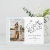 Hochzeit Speichern Sie das Datum 2 Fotos Script Bo Save The Date (Stehend Vorderseite)