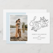 Hochzeit Speichern Sie das Datum 2 Fotos Script Bo Save The Date (Vorne/Hinten)
