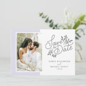 Hochzeit Speichern Sie das Datum 2 Fotos Script Bo Save The Date (Stehend Vorderseite)