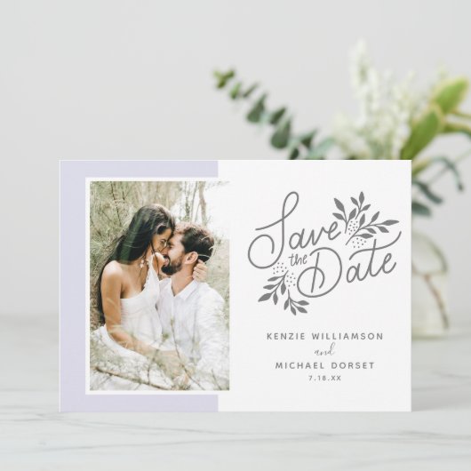 Hochzeit Speichern Sie das Datum 2 Fotos Script Bo Save The Date (Stehend Vorderseite)