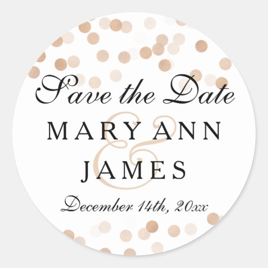 Hochzeit speichern Sie das Datum, an dem der Glitz Runder Aufkleber (Vorderseite)