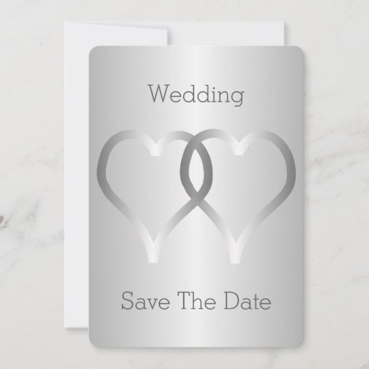 Hochzeit speichern Sie das Datum, an dem Silber hö Save The Date (Vorderseite)