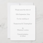 Hochzeit speichern Sie das Datum, an dem Silber hö Save The Date (Rückseite)