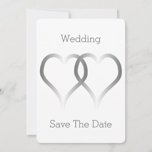 Hochzeit speichern Sie das Datum, an dem Silber hö Save The Date (Vorderseite)