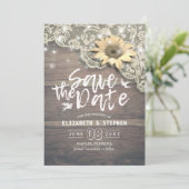 Hochzeit speichern Sie das Datum, an dem Sonnenblu Save The Date (Stehend Vorderseite)