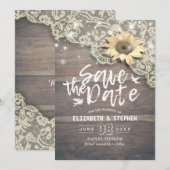 Hochzeit speichern Sie das Datum, an dem Sonnenblu Save The Date (Vorne/Hinten)