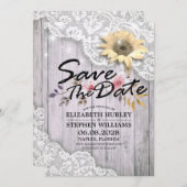 Hochzeit speichern Sie das Datum, an dem Sonnenblu Save The Date (Vorne/Hinten)