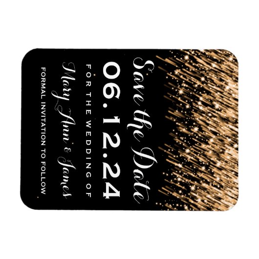 Hochzeit speichern Sie das Datum, an dem Stars Gol Magnet (Horizontal)