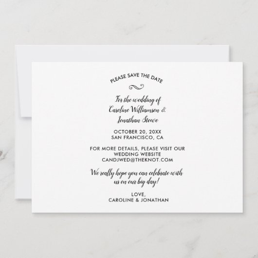 Hochzeit speichern Sie das Datum, an dem viele Fot (Rückseite)