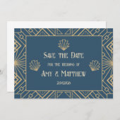 Hochzeit speichern Sie das Datum - Art-Deco-Gatsby Save The Date (Vorne/Hinten)