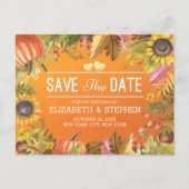 Hochzeit speichern Sie das Datum Autumn Maple Blät Ankündigungspostkarte (Vorderseite)