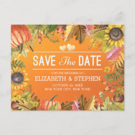 Hochzeit speichern Sie das Datum Autumn Maple Blät Ankündigungspostkarte