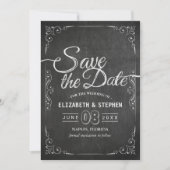 Hochzeit speichern Sie das Datum Black Gold Script Save The Date (Vorderseite)