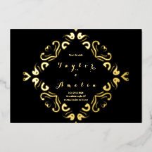 Hochzeit speichern Sie das Datum Black Real Gold