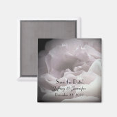 Hochzeit speichern Sie das Datum bleich rosa Rose Magnet (Vorderseite/Rückseite)