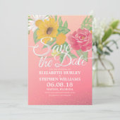 Hochzeit speichern Sie das Datum Blume rosa Gold G Save The Date (Stehend Vorderseite)