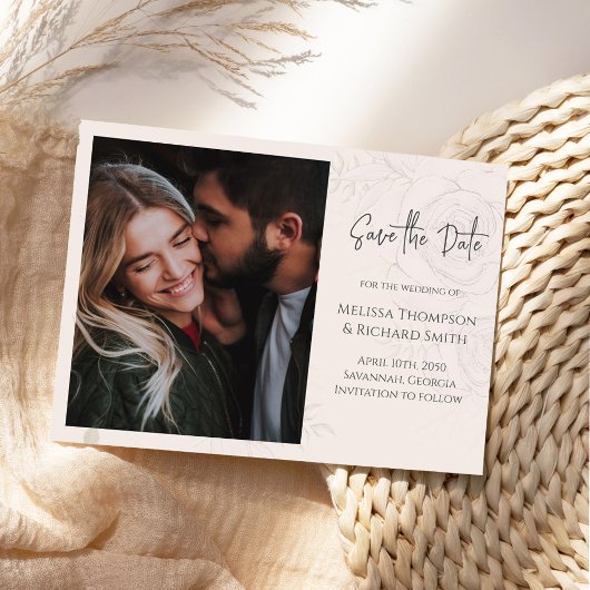 Hochzeit speichern Sie das Datum Blush Bloral Save The Date