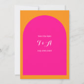 Hochzeit Speichern Sie das Datum Boho Arch Rosa un Save The Date (Rückseite)