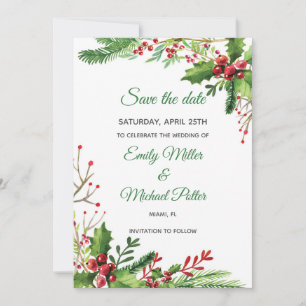 Hochzeit speichern Sie das Datum botanischer Mistl Save The Date