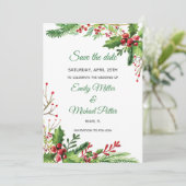 Hochzeit speichern Sie das Datum botanischer Mistl Save The Date (Stehend Vorderseite)