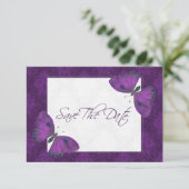 Hochzeit Speichern Sie das Datum Butterfly Brocade Save The Date (Stehend Vorderseite)