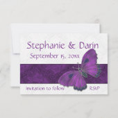 Hochzeit Speichern Sie das Datum Butterfly Brocade Save The Date (Rückseite)