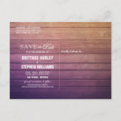 Hochzeit speichern Sie das Datum Champagner Glass Ankündigungspostkarte (Rückseite)