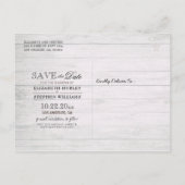 Hochzeit speichern Sie das Datum Champagner Glass Ankündigungspostkarte (Rückseite)