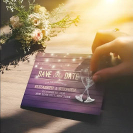 Hochzeit speichern Sie das Datum Champagner Glass  Ankündigungspostkarte