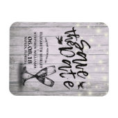 Hochzeit speichern Sie das Datum Champagner Glass  Magnet (Horizontal)