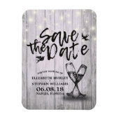 Hochzeit speichern Sie das Datum Champagner Glass  Magnet (Vertikal)
