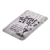 Hochzeit speichern Sie das Datum Champagner Glass  Magnet (Linke Seite)