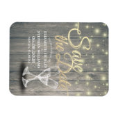 Hochzeit speichern Sie das Datum Champagner Glass Magnet (Horizontal)